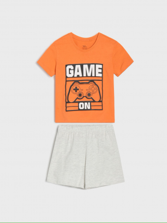 Pijamale copii - Pijama din bumbac cu maneca scurta de vara Game ON