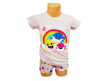 Imbracaminte si incaltaminte copii - Pijama fete, maneca scurta Baby Shark