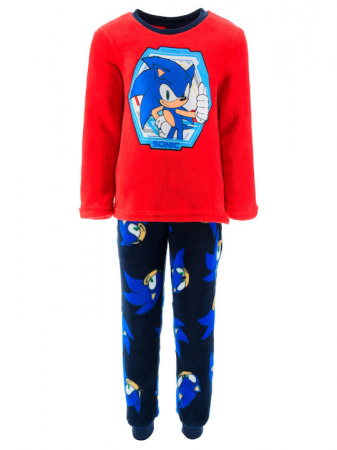 Pijamale copii - Pijama fleece maneca lunga Sonic