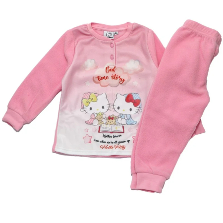Pijamale copii - Pijama in cutie cadou, polar fleece, cu maneca lunga Hello Kitty