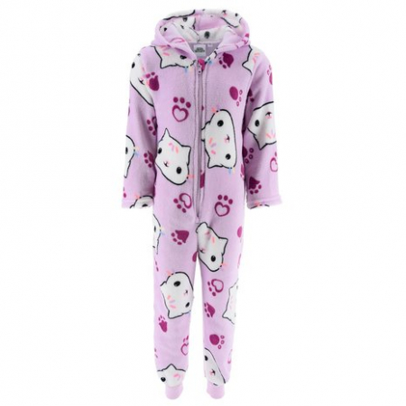 Imbracaminte si incaltaminte copii - Pijama coral fleece, intreaga cu fermoar Gabby's Dollhouse