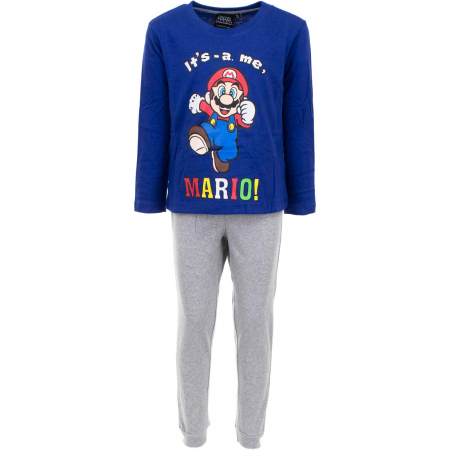 Pijamale copii - Pijama maneca lunga baieti, bumbac, Mario