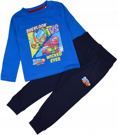 Imbracaminte si incaltaminte copii - Pijama maneca lunga bumbac SuperZings Sherlook