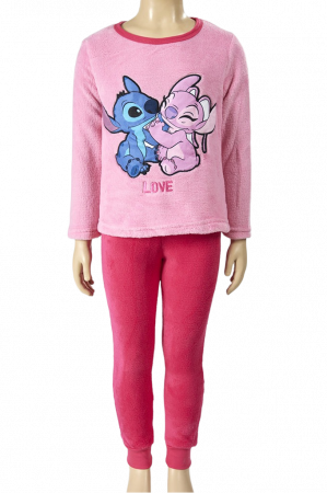 Imbracaminte si incaltaminte copii - Pijama pufoasa maneca lunga Lilo & Stitch
