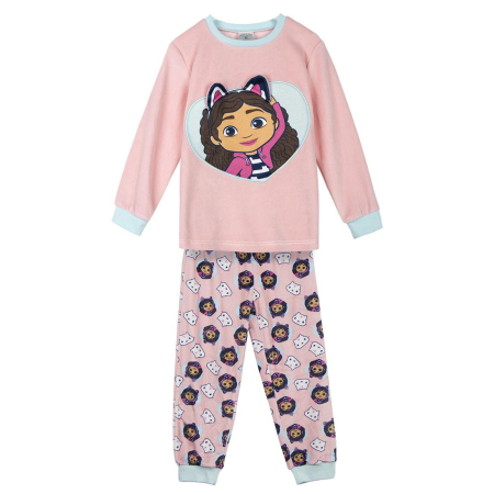 Pijamale copii - Pijama maneca lunga coral fleece, Hey Gabby's Dollhouse
