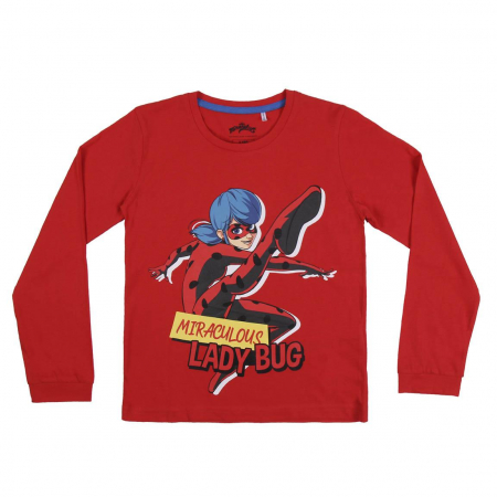 Pijama maneca lunga fete, bumbac, Ladybug [1]