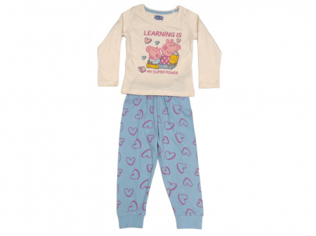 Imbracaminte si incaltaminte copii - Pijama maneca lunga fete, bumbac, Peppa Pig Learning