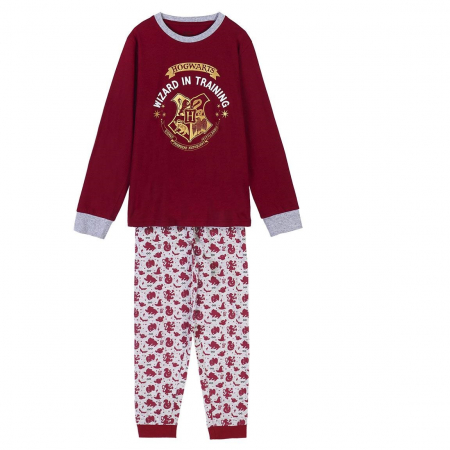 Pijamale copii - Pijama fete, maneca lunga din tricot Harry Potter, Wizzard in Training