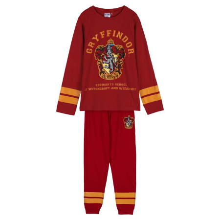 Pijamale copii - Pijama maneca lunga tricot Harry Potter Gryffindor