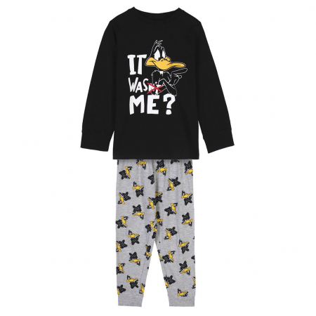 Imbracaminte si incaltaminte copii - Pijama maneca lunga tricot Looney Tunes Duffy Duck