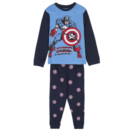 Pijamale copii - Pijama maneca lunga tricot Marvel Captain America