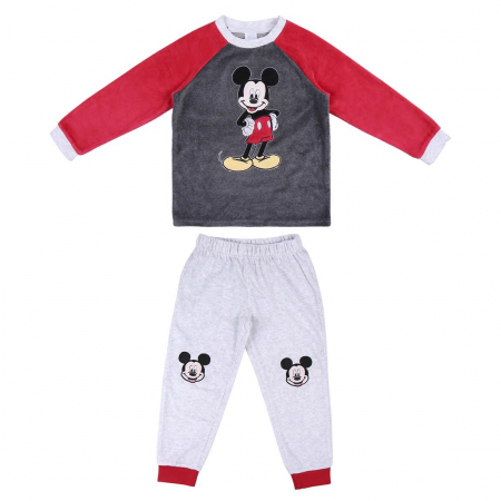 Pijamale copii - Pijama maneca lunga velur Happy Mickey