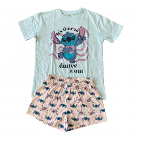 Pijamale barbati - Pijama maneca scurta adulti Stitch