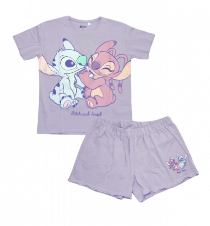 Cadouri si accesorii diverse - Pijama maneca scurta adulti Lilo & Stitch Best Team