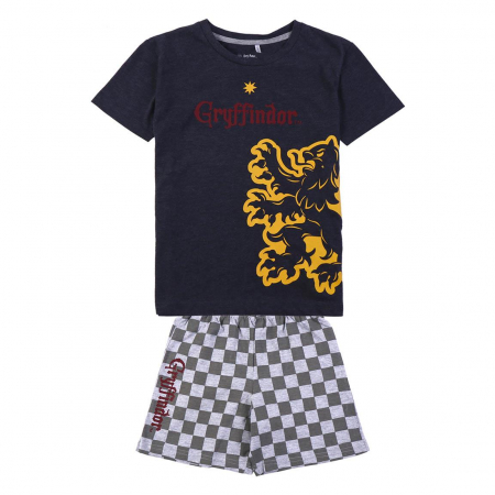 Pijamale copii - Pijama maneca scurta, bumbac, Harry Potter Gryffindor