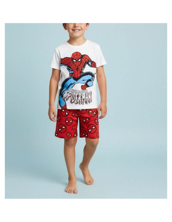 Pijamale copii - Pijama maneca scurta de vara din bumbac, Spiderman