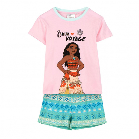 Pijamale copii - Pijama maneca scurta din bumbac, Moana Vaiana