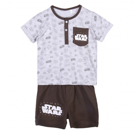 Pijamale copii - Pijama maneca scurta din bumbac, Star Wars