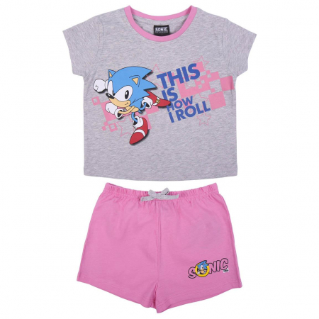 Pijamale copii - Pijama maneca scurta fete Sonic Roll