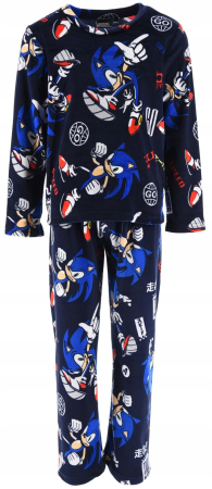 Pijamale copii - Pijama din velur, 2 piese, maneca lunga Sonic