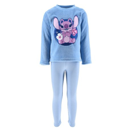 Pijamale copii - Pijama coral fleece cu maneca lunga Stitch Angel