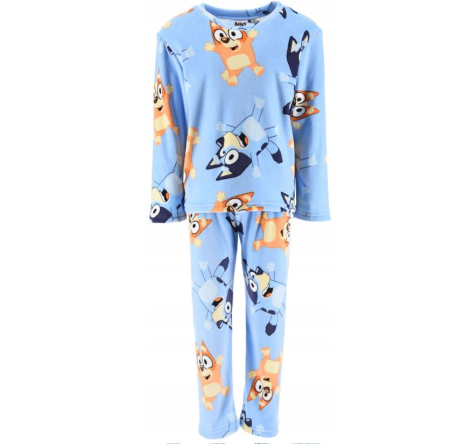 Pijamale copii - Pijama pentru copii din catifea, maneca lunga Bluey si Bingo