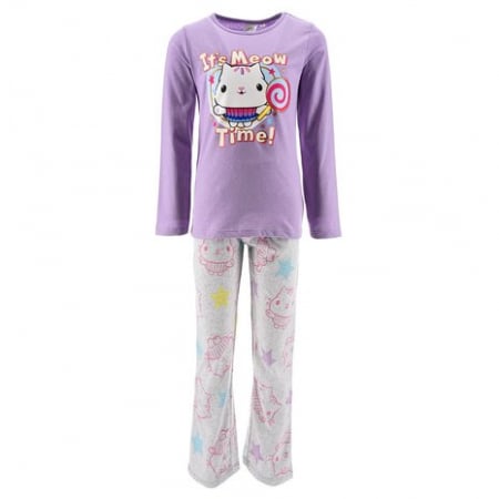 Imbracaminte si incaltaminte copii - Pijama bumbac cu maneca lunga Gabby's Dollhouse, Meow Time