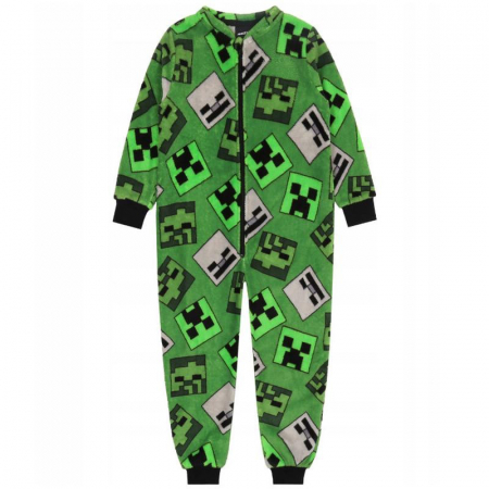 Imbracaminte si incaltaminte copii - Pijama polar tip Minecraft 5-6 ani, 110-116 cm
