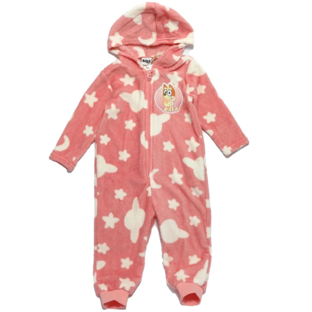 Pijamale copii - Pijama pufoasa pentru fete, intreaga overall Bluey