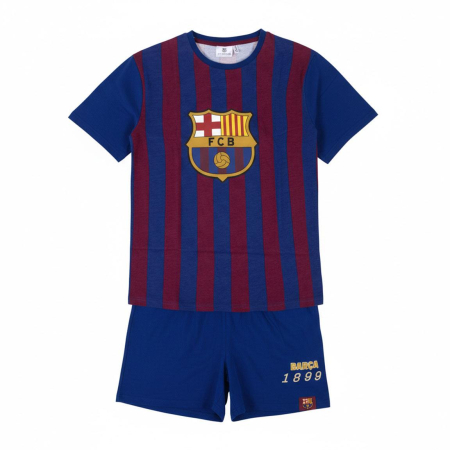 Pijamale barbati - Pijama scurtă din bumbac FC Barcelona pentru adulți pentru copii