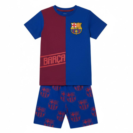 Pijamale copii - Pijama scurtă din bumbac FC Barcelona pentru copii pentru copii