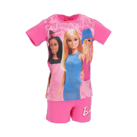 Imbracaminte si incaltaminte copii - Pijama scurta din bumbac pentru fete, Barbie