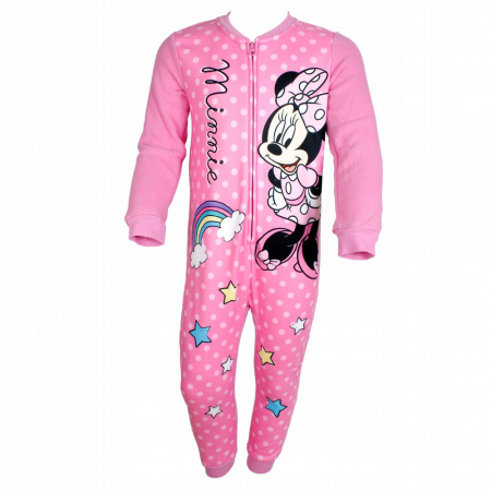 Pijamale copii - Pijama tip Overall coral Minnie Mouse Disney