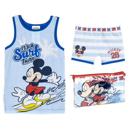 Pijamale copii - Pijama universala cu maieu din bumbac, Mickey Mouse Disney