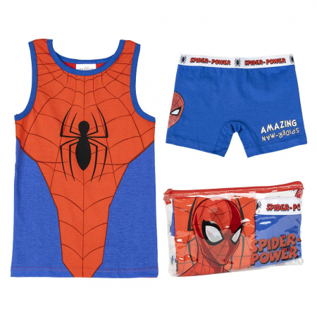 Pijamale copii - Pijama universala cu maieu din bumbac, Spiderman