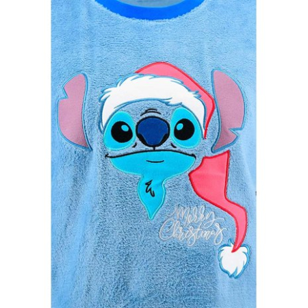 Pijamale coral fleece, pentru femei Merry Christmas Stitch [2]