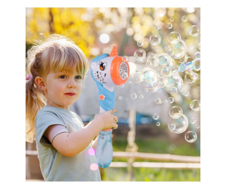 Jocuri si jucarii - Pistol de facut baloane de sapun, jucarie interactiva, Unicorn 180 ml
