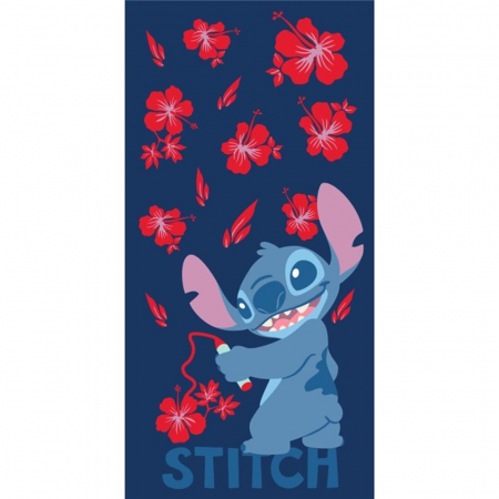 Prosoape si halate de baie copii - Prosop de baie bumbac Disney Lilo si Stitch Flower 140x70 cm