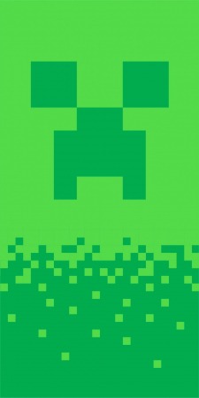 Prosoape si halate de baie copii - Prosop de plaja din bumbac Minecraft Digital Creeper 70x140 cm