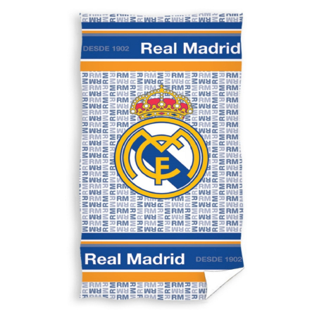 Prosoape si halate de baie copii - Prosop de plaja din microfibra Real Madrid 140x70 cm
