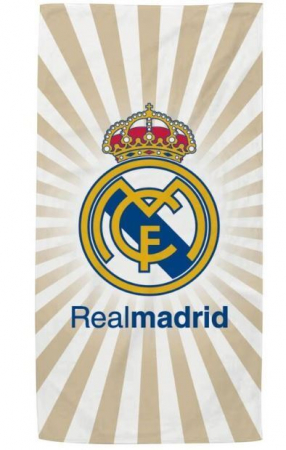 Prosoape si halate de baie copii - Prosop de plaja din poliester Real Madrid, 140x70 cm