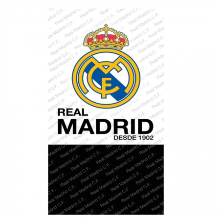 Prosoape si halate de baie copii - Prosop de plaja din poliester Real Madrid Desde 1902, 140x70 cm