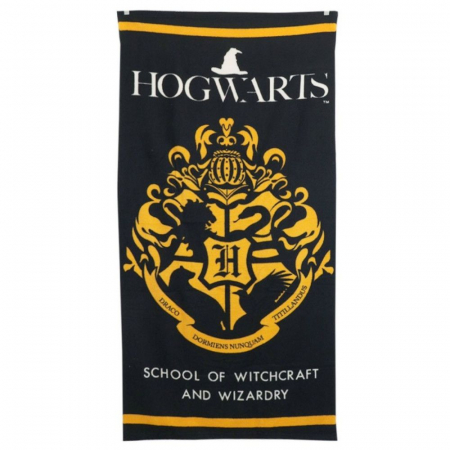 Prosoape si halate de baie copii - Prosop de plaja microfibra cu logo Harry Potter 70x140 cm