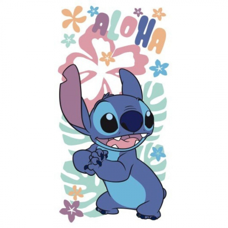 Prosoape si halate de baie copii - Prosop de plaja, poliester Lilo & Stitch Aloha, 140x70 cm