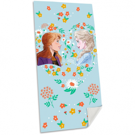 Prosoape si halate de baie copii - Prosop din bumbac Frozen Disney Flowers,140x70cm
