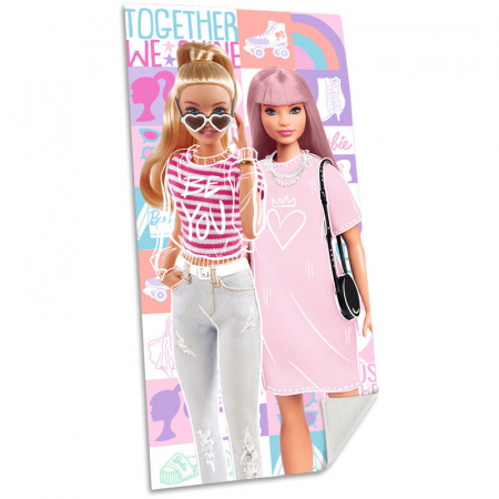 Prosoape si halate de baie copii - Prosop din bumbac Barbie We are Together 140x70cm