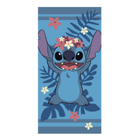 Prosoape si halate de baie copii - Prosop din poliester Lilo & Stitch Flori fast dry, 140x70cm