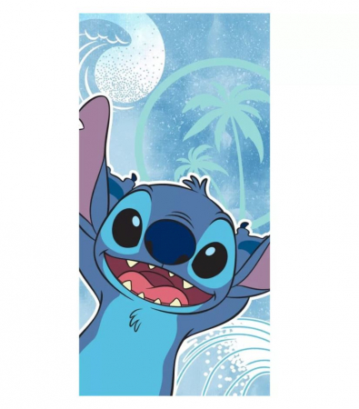 Prosoape si halate de baie copii - Prosop din poliester Lilo & Stitch Valuri fast dry, 140x70cm