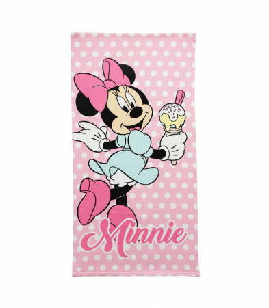 Prosoape si halate de baie copii - Prosop din poliester Minnie Mouse Icecream, 140x70cm