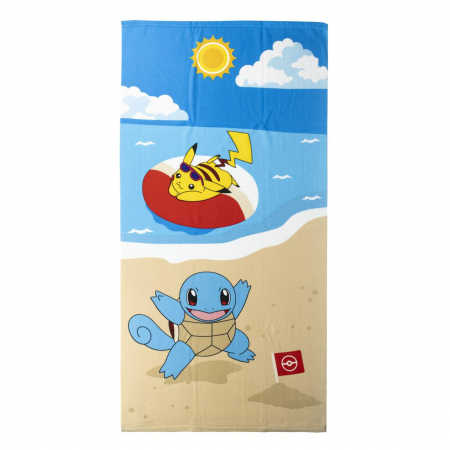 Prosoape si halate de baie copii - Prosop din poliester Pok├⌐mon la plaja, 140x70cm